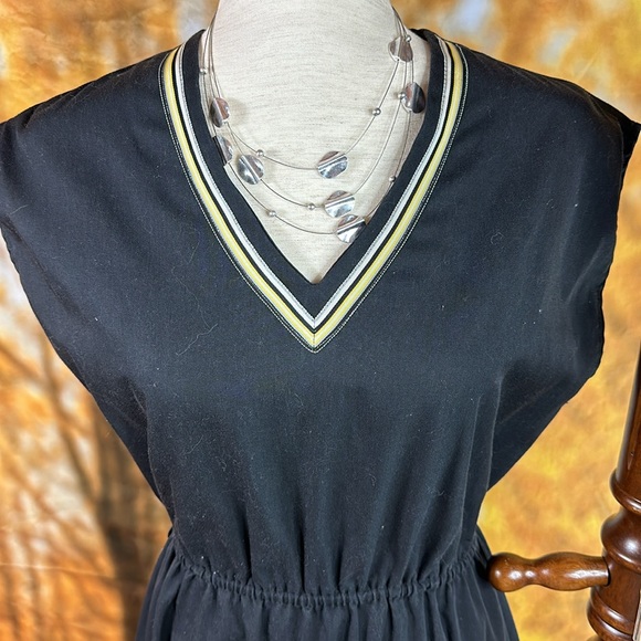 Vintage Sears black dress medium ribbon trim - Picture 2 of 11